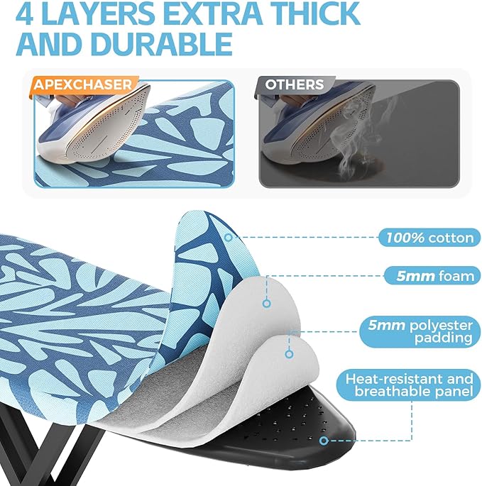 APEXCHASER Ironing Board Full Size, Iron Board and Ironing Board Set Height - Image 3