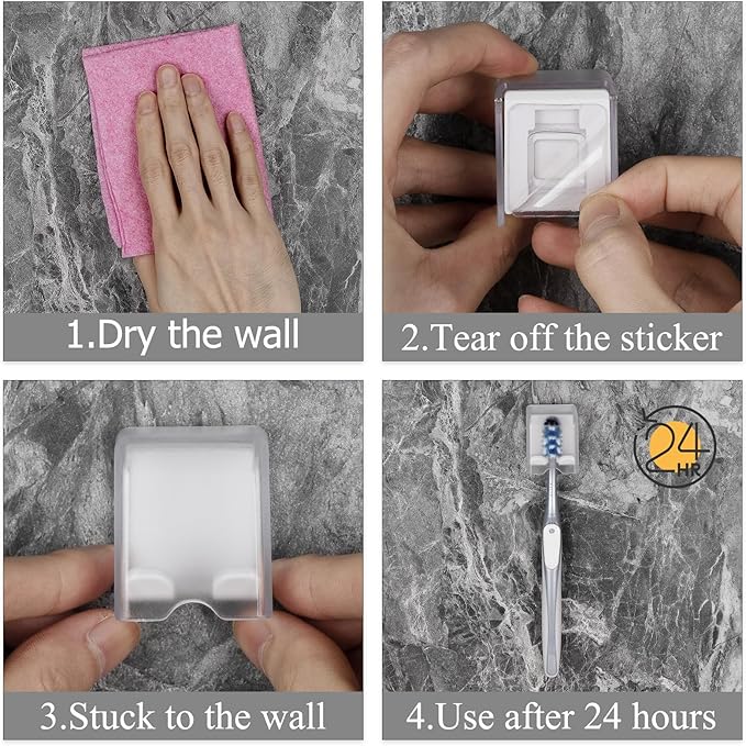 4 Pack Toothbrush Holder Wall Mounted - Image 4