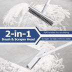 Grout Brush with Long Handle, Floor Cleaning Scrubber with Stiff Bristles - Image 2