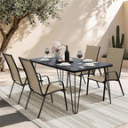 JEAREY Patio Dining Chairs Set of 4, Outdoor Stackable Dining Furniture Set, All Weather Dining Set for Lawn, Garden, Poolside, Beige - Image 2