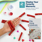 RIVEDA 50pcs Colored Wooden Clothes Pins, Clothespins - Image 6