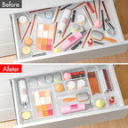 Clear Plastic Drawer Organizers Set of 45 Vanity Organizers Stackable Storage - Image 2