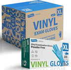 Vinyl Disposable Exam Gloves, 4Mil Powder-Free Latex-Free Food Grade Cooking by Supmedic