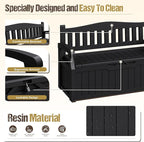 80-Gallon Outdoor Storage Bench, Waterproof Deck Box with Lockable Lid & Armrests for Patio, Garden, Pool, Black - Image 6