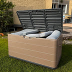 TARKARI Premium Pro Edition 100 Gallon Lockable Resin Deck Box, Waterproof & UV-Resistant Outdoor Storage Box for Outdoor Cushion Storage, Garden Tools & Pool Accessories Storage, Brown - Image 7