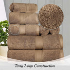SUPERIOR Egyptian Cotton Pile Bath Towel Set of 2, Ultra Soft Luxury Towels - Image 8