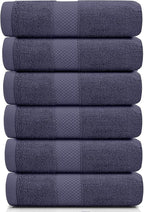 White Classic Luxury Navy Blue Hand Towels - Image 2