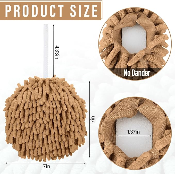 Macarrie 12 Packs Fluffy Towel Chenille Hand Towel Absorbent Fast Drying Hand - Image 2