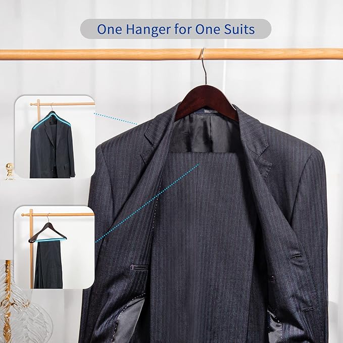 Nature Smile Luxury Mahogany Wooden Suit Hangers - Image 8