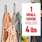 Command Large Satin Brass Double Hooks, 2 Hooks and 2 Strips, Damage-Free Wall - Image 4