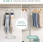 Velvet Pants Clothes Hanger Space Saving Non Slip Pants Shorts Hanger, - Image 2