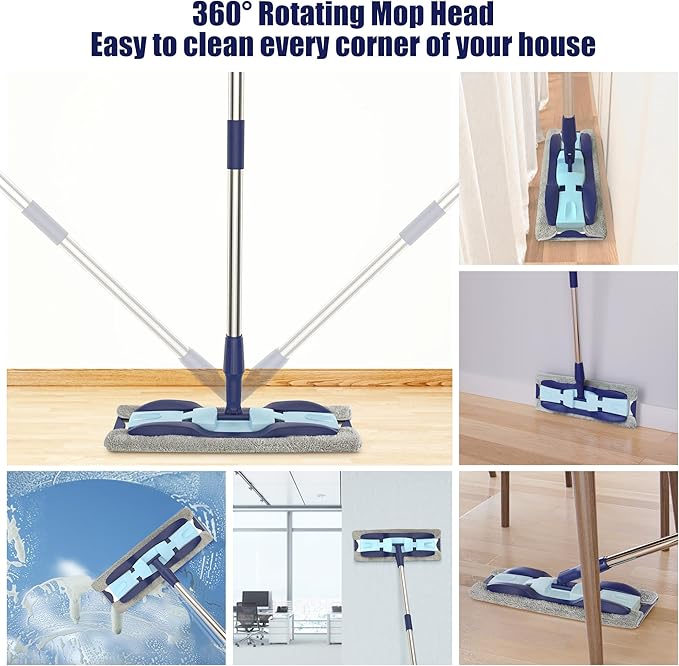 Microfiber Mops for Hardwood Floor Cleaning: MEXERRIS Flat Floor Mop - Image 4