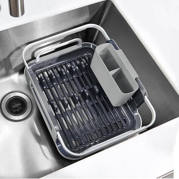 OXO Good Grips Extendable Over-The-Sink Aluminum Drying Dish Rack - Image 7