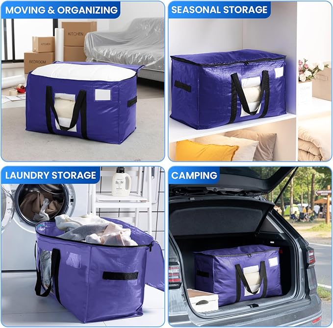 TAILI 12 Pack Dark Blue Extra Large Moving Bags, Heavy Duty Totes - Image 8
