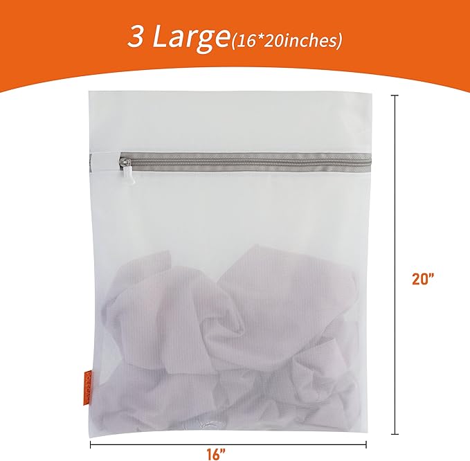 Polecasa 3Pcs 16 x 20 Inches Extra Durable Fine Mesh Laundry Bags - Image 6