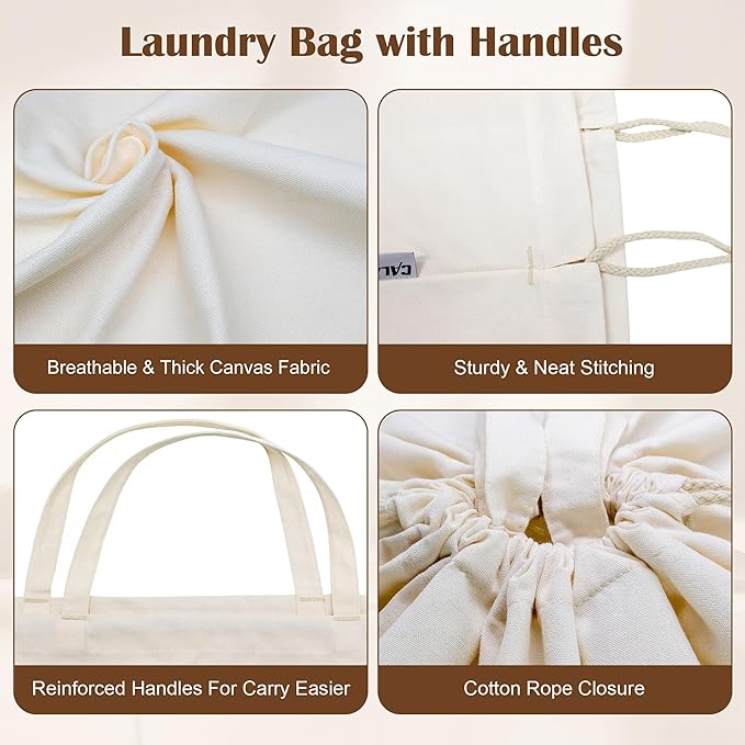 Canvas Laundry Bag 33"Wx 35"H, Thick Canvas Laundry Bag - Image 5