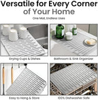 Silicone Dish Drying Mat with Raised Drain Spout, 15mm Thick Heat Resistant - Image 5