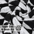 Black and White Hand Towels, 4 Pack Cotton Soft Face Towel 13x29 Inches - Image 6