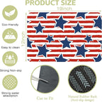 Dish Drying Mat Watercolor Blue Star Red Stripes Kitchen Mat 12"x19" Bsorbent - Image 4
