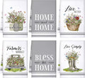 Boyiee Set of 6 Floral Kitchen Towels Wildflower Dish Towels Butterfly Truck by Boyiee