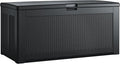 Rubbermaid Extra Large Resin Outdoor Storage Deck Box (134 Gal), Weather Resistant, Black, Deck Organization for Home/Backyard/Pool Chemicals/Toys/Garden Tools/Porch/Patio Cushions by Rubbermaid