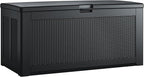 Rubbermaid Extra Large Resin Outdoor Storage Deck Box (134 Gal), Weather Resistant, Black, Deck Organization for Home/Backyard/Pool Chemicals/Toys/Garden Tools/Porch/Patio Cushions by Rubbermaid