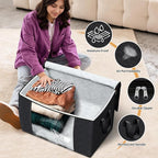 Fab totes 24 Gallons Clothes Storage, Foldable Thick Fabric Blanket Storage Bags - Image 4