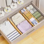 BAMBUROBA Bamboo Drawer Dividers, Adjustable Expandable Drawer Organization - Image 4
