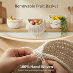 3 Tier Hanging Fruit Basket, Jute Wall Baskets, Hanging Produce Baskets - Image 3