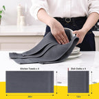 Homaxy Kitchen Towels and Dishcloths Set, 12 x 12 and 13 x 28 Inches, Super - Image 2