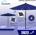 ABCCANOPY Durable Solar Led Patio Umbrellas with 32LED Lights 9FT (Royal Blue) - Image 4