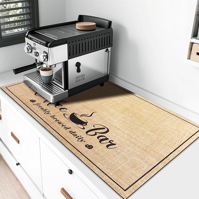 Absorbent Coffee Mat, Fashion Dish Drying Mat by CooRug