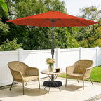 MEWAY 9ft Patio Umbrella Outdoor Table Umbrellas with Push Button Tilt and Crank, Market Umbrella 8 Sturdy Ribs for Deck, Garden, Pool and Backyard, Orange - Image 2