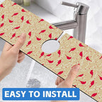 Christmas Cardinal Birds Kitchen Sink Splash Guard Mat Absorbent Fast Drying - Image 6