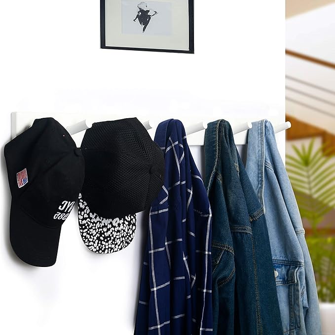 WEBI Coat Rack Wall Mounted, 10 Hooks, Peg Rail Hat Hooks - Image 6