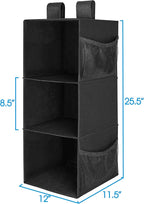 MAX Houser 3-Shelf Hanging Closet Organizers, Collapsible Closet Hanging Shelves - Image 3