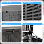 320 Gallon Waterproof Outdoor Storage Box,Large Resin Deck Box,Lockable Outside Storage Box Container for Patio Furniure,Garden,Tools (320 Gallon,Black) - Image 5
