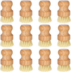 12 Packs Bamboo Scrub Brush for Dishes, Wooden Dish Scrubber Brushes by Unknown