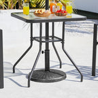 Yaheetech 22 lbs Outdoor Umbrella Base, 18" Round Resin Patio Umbrella Stand, Heavy Duty Market Umbrella Base Stand for Garden & Backyard, Rustic Silver - Image 4