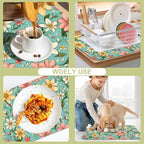 Dish Drying Mat Spring Flower Kitchen Mat 16"x24" Bsorbent Coffee Maker Mat - Image 7