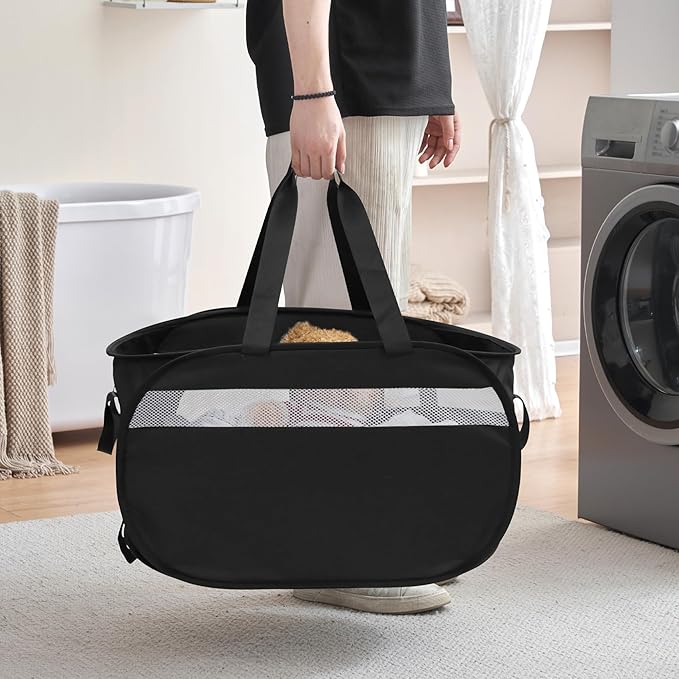 Collapsible Laundry Baskets, Foldable Tear Proof Pop Up Hamper - Image 4
