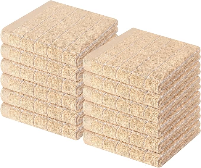 Homaxy 100% Cotton Terry Kitchen Dish Cloths, Ultra Soft and Absorbent Dish by Homaxy