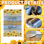 Bencailor 4 Pcs Sunflower Kitchen Towels Farmhouse Wood Grain Hand Dish Towels - Image 5