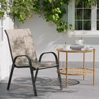 Patio Dining Chairs Set of 2, Outdoor Stackable Dining Chairs High Back, Patio Furniture for Backyard, Porch, Garden, Poolside (Brown) - Image 6