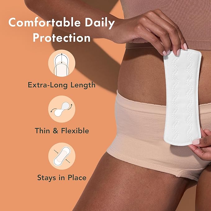 Rael Panty Liners for Women, Organic Cotton Cover - Image 2