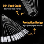 AZEN 15 Pack Straw Cleaner Brush Set, 12 inch Extra Long, 5 Different Diameters - Image 6