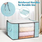 Budding Joy 90 L Large Storage Bags, 6 Pack Clothes Storage Bins Foldable - Image 3