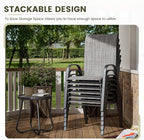 UDPATIO Patio Chairs Set of 6, Stackable Outdoor Dining Chairs for All Weather, Outdoor Furniture with Breathable Textilene Fabric, 350LBS Capacity, for Garden, Backyard, Deck (Light Grey) - Image 4
