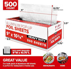 9' Ultra Heavy Duty Pop Up Deli Aluminum Foil, Heavy Duty - Image 2