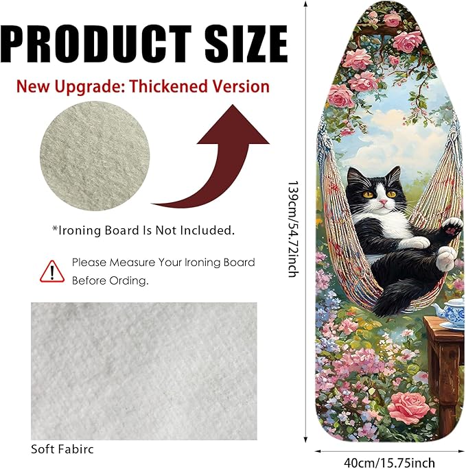 Nuxovilar Ironing Board Cover Needle Cotton 15x54 Inches | Ironing Board Cover - Image 3